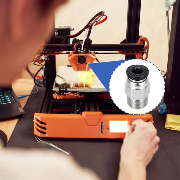10 stk. pneumatisk fitting, PC4-M6 Push to Connect rørfittings, lige gennemgående fitting til 3D-printer, 2x4mm rør, sort Black