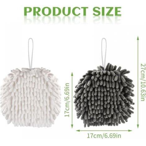 Chenille towel, soft and fluffy microfiber towel, small hanging absorbent quick-drying towel for kitchen, bathroom and toilet