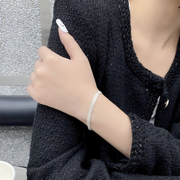 Italiensk 5mm mesh kæde armbånd til kvinder, eksklusivt smykke