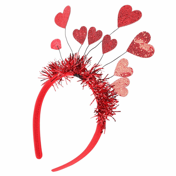 Rød kjærlighet hjerteformet paljett pannebånd Valentinsdag hårbøyle jule pannebånd til feriekostymefest