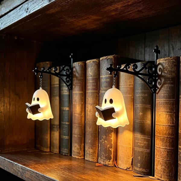 Metal Bookend Lamp, Mini Bookshelf Lamp, Bookshelf Reading Lamp, Decorative Night Light, Witch's Hat*1 Witch's hat*1