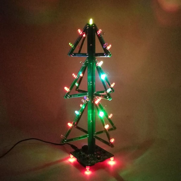 Gør-det-selv musikalsk juletræslodningskit Glitter Led 3d juletræselektronik træningspraksisprojektsamlingssæt til studerende