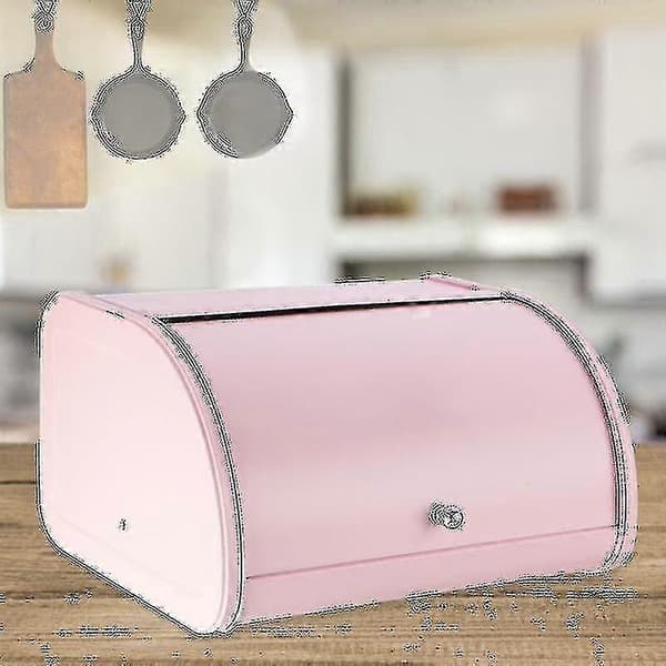 Metal Bread Box, Kitchen Storage Container with Roll Top, Kitchen Utensil Storage - b