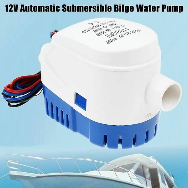 12V 1100GPH Automatisk länspump för båt RV Automatisk dränkbar pump