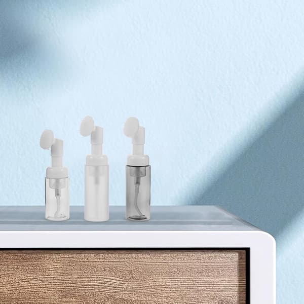 3 stk. skumpumpedispenserflaskesæt, 30 ml + 60 ml matterede sorte rejsetoiletbeholdere i plast til shampoo, lotion, ansigtsvask