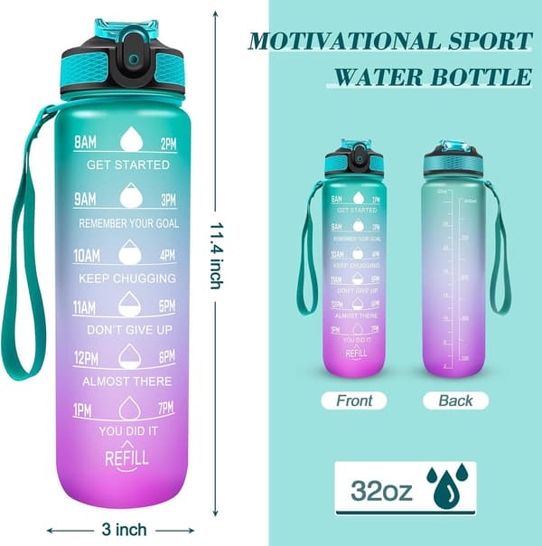 Urheiluvesipullo 1L (vihreä violetti)