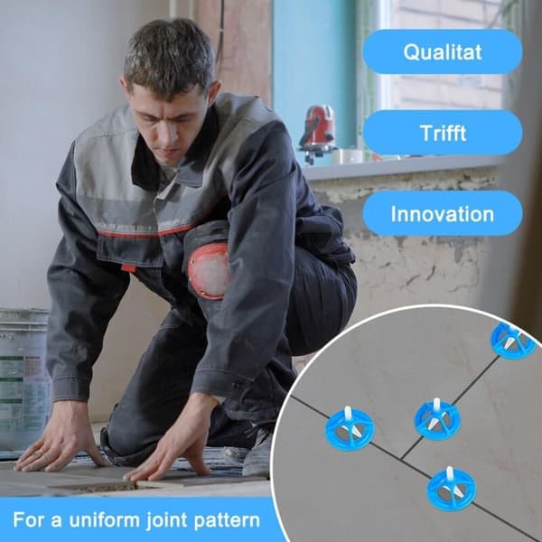 Self-leveling Tile Spacers, 100 Pcs 3mm Screw-on Leveling System, for Floor and Wall Installation