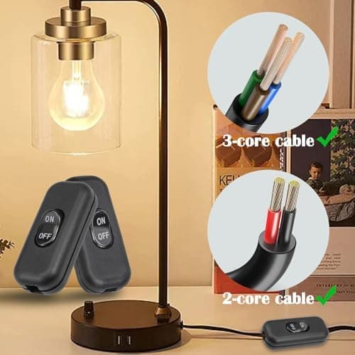 60x26x16mm 2-pack Bedside Lamp Switch, Black Button, 6A 250V Double Pole Switch, Mini Rocker Switch for Small Appliances