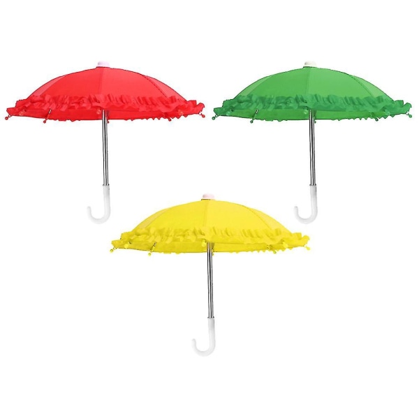 3 stk børneparaplymodel legetøj Dekorative paraplylegetøj (tilfældig farve)