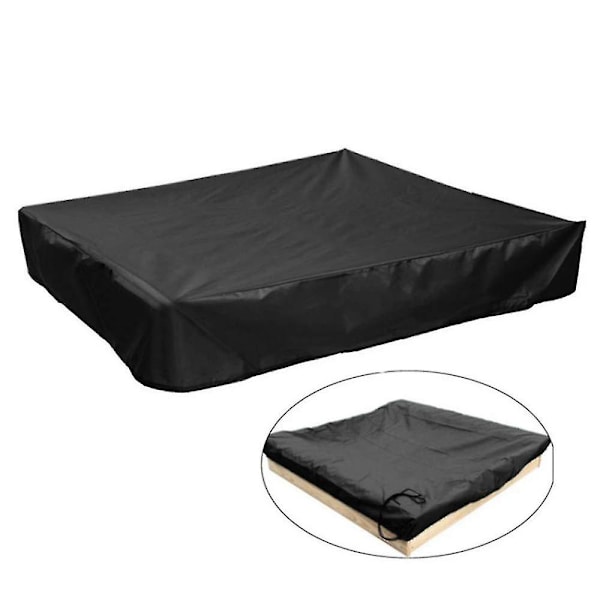 Hiekka-altaan kansi, lasten leikkikentän bunkkerin kansi vetoketjulla hiekkaleikkikaluille ja huonekaluille, vedenpitävä pölytiivis 120*120cm musta 120*120cm Black
