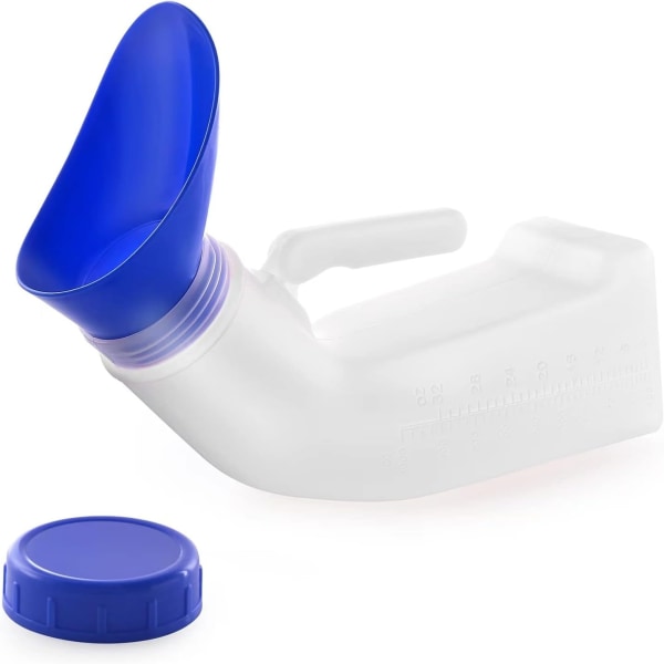Unisex urinaler i plast för män och kvinnor med spillsäker cap, bärbara toaletturinaler Perfekt för bilresor, utomhus