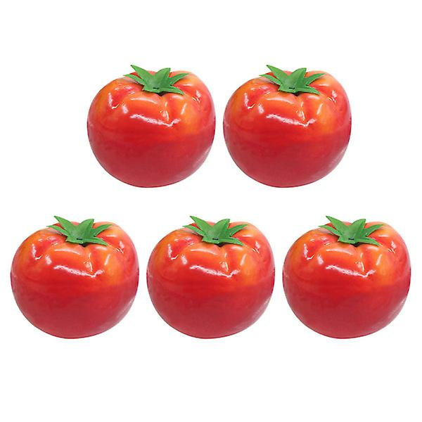 5 stk Simulerte Tomatmodeller Kunstige Livaktige Tomatmodeller Falske Tomatfigurer Utstillingsrekvisitter