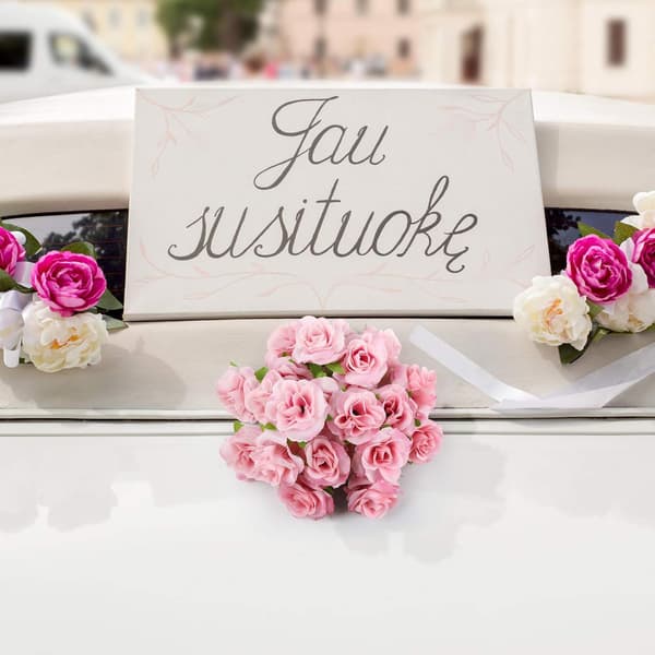 Pink Artificial Rose Head, used for wedding party decoration, pho
