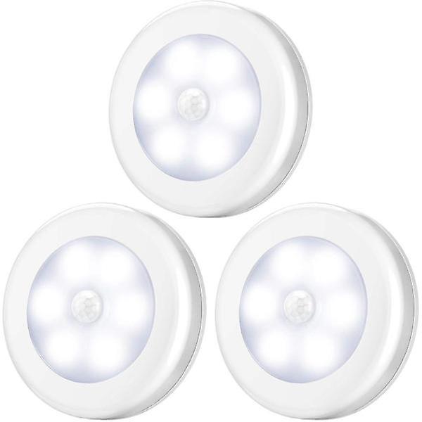 6 LED Nattlampor Infraröd Nattlampa LED-Sensorlampa Infraröd Sensorlampa Vit (3-pack) White