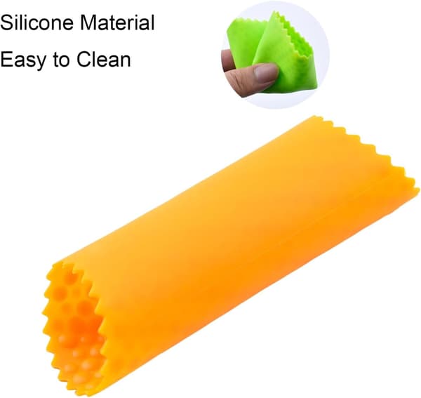 3-pack Silicone Garlic Peeler, Garlic Peeler, Peeling Roller Holder, Garlic Peeler Rollers (Yellow, Green, Blue)