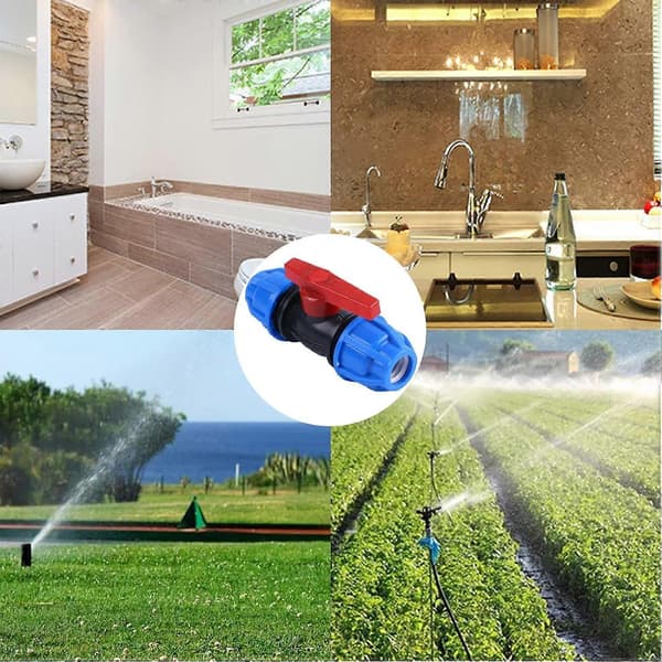 2 pieces PE ball valve PE coupling screw coupling water pipe 20 mm connection [DB]