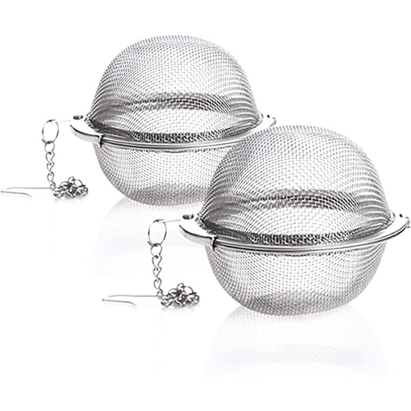 2-pack Tea Infuser - Stainless Steel Tea Strainer with Fine Mesh, Premium Tea Filter Tea Diffuser with Extended Chain Hook