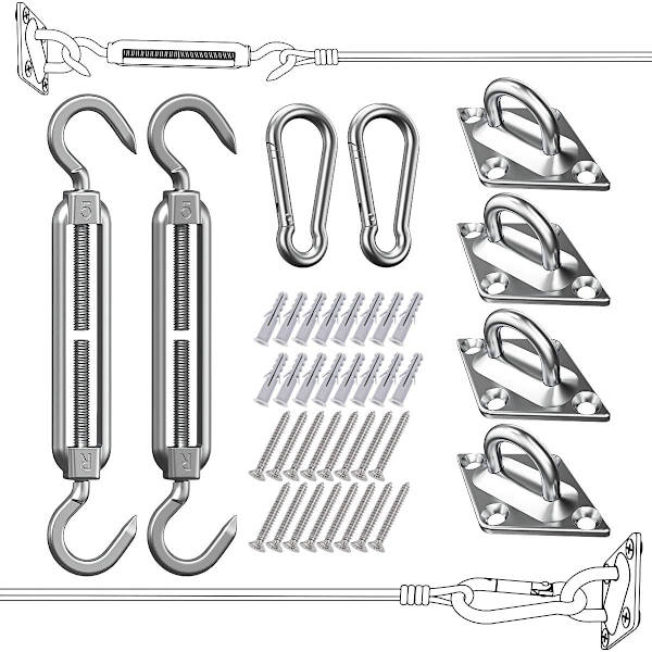 Shade Sail Mounting Kit - Stainless Steel Shade Sail for Triangular