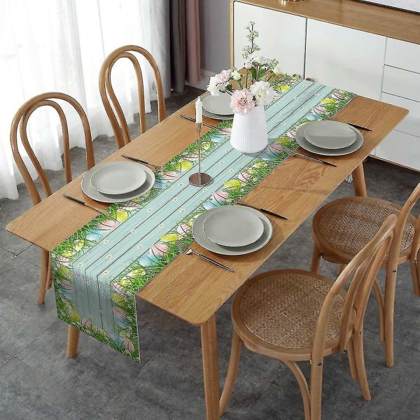 Påskeæg grønt trækorn trykt bordløber bryllupsfest bordpynt til hjemmets indretning Gavefavorit dækkeserviet dug