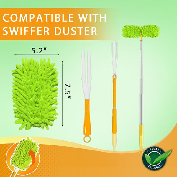 Reusable Duster Cloth Refill Compatible with Swiffer Hand Duster, Microfiber Ceiling Fan Duster for Swiffer Dusters with Extended Handle