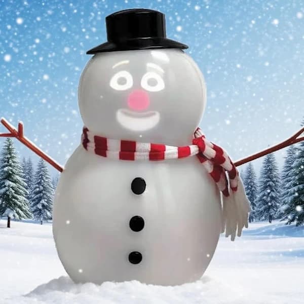 Animated Talking Snowman Singing, Talking Animated Blinking Snowman with Built-in Projector & Speaker Plug'n Play