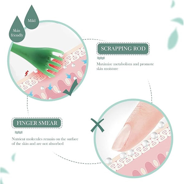 2 st Gua Sha Ansiktsmassageverktyg Fem Klor Ansiktskrapa Huvudmassagekam Skrapbräda Pinnar Hudvårdsmassagerare