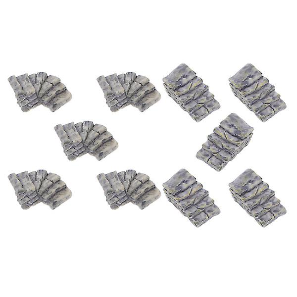 10 Pcs Desktop Decor Scenery Miniature Decor Miniature Stone Steps Tabletop Terrain SceneryGrey3.2X3