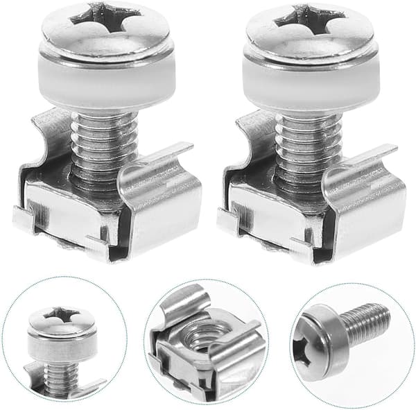 16 Sets M6 X 20mm Server Screw with Cage Nut Kit, Rack Mount Screws and Insert Nuts