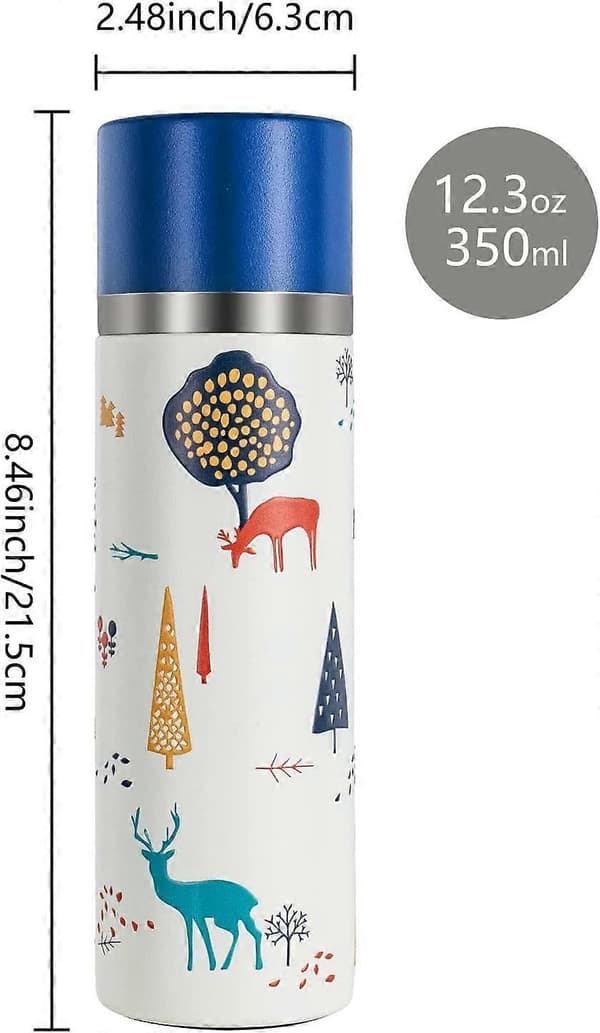 Rostfri vattenflaska, metallflaskor, 350 ml, resemuggar för varma drycker, kaffemugg H8989 (350 ml, blå)