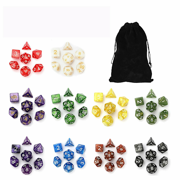 70 kpl Polyedriset Nopat Setti Dungeons & Dragons Dnd Mtg Rpg D4-d20 Peleihin