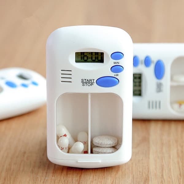 Smart Pill Reminder Box - Electronic Timer Medicine Organizer - Portable Daily Medication Storage with Alarm and Timer