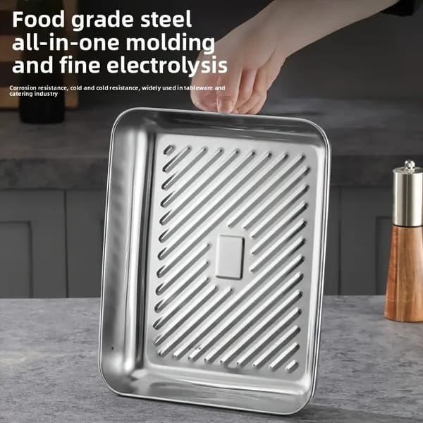 3-pack Large Stainless Steel Baking Sheets with Lids, Rectangular, Easy Clean, Non-Stick for Roasting Vegetables & Meats