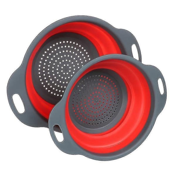 Collapsible Colander, 2 Foldable Sets, Food Grade Silicone Kitchen