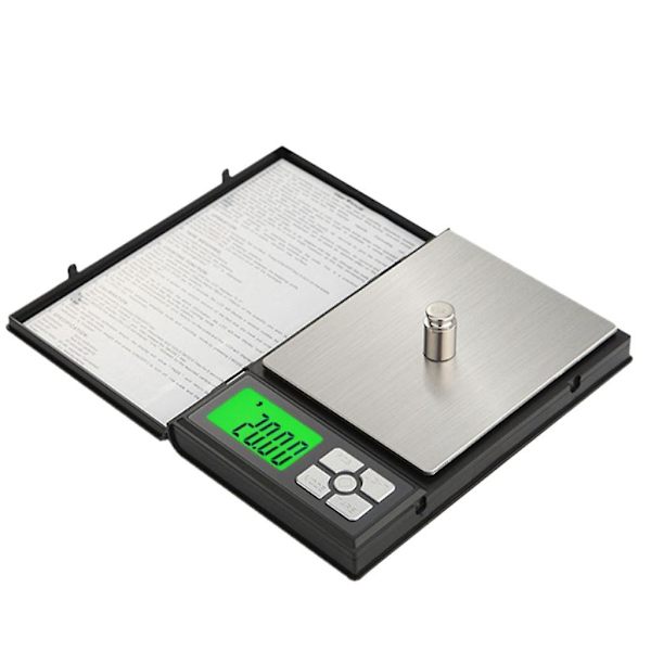 0,1 Grams Precisions Smyckes Elektronisk Digital Vågskala Fickvåg 2000g Svart