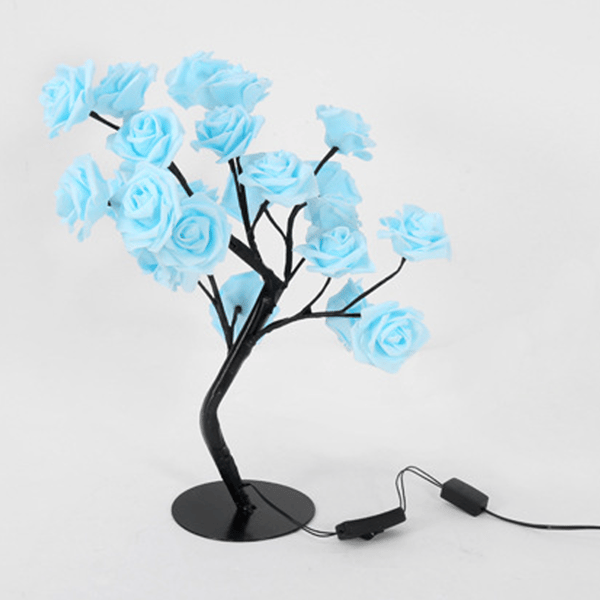 (hvidt pulver) LED-træ lyserød blomst lille trælampe Styling