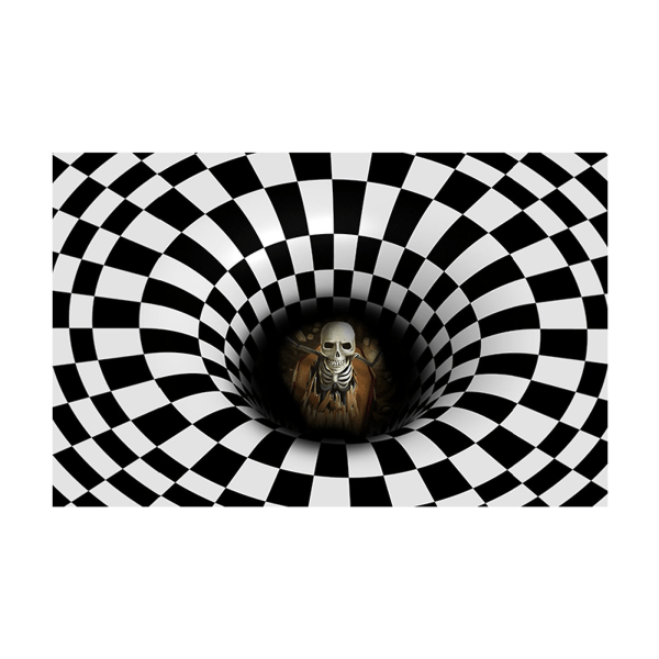3d Illusion Grid Vortex Dørmatte Halloween Decor Sklisikkert område Teppe Teppe Gulvmatte for hjemmeinnredning 40cmx120cm
