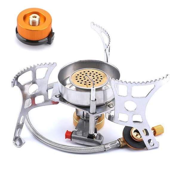 Foldable Windproof Camping Gas Stove with Piezo Ignition