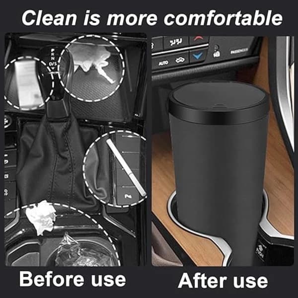 Mini Car Trash Can with Lid: 2-Pack 800ml Portable Car Trash Can, Car, A