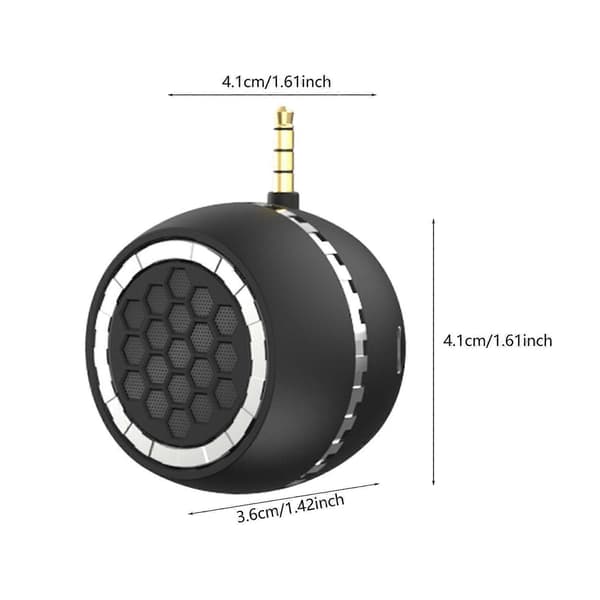 Mini Phone Speaker, 3.5mm AUX Input Portable Rechargeable for Pad Laptop