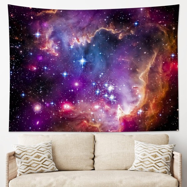 Nebula Space Tapestry Galaxy Tapestry Veggoppheng Starry Sky Stars Universe Scene Tapestry Veggoppheng for soverom Stue, 59Wx79H inches