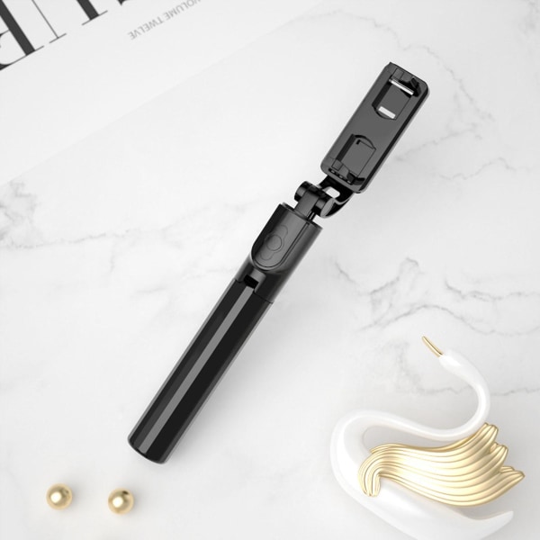 Mobiltelefon Bluetooth Selfie Stick Tripod Uden Lys Sort