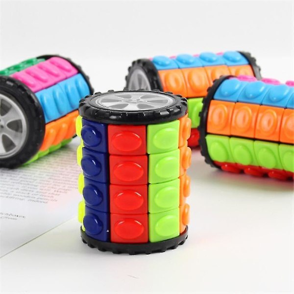 3D Roterande Glidande Babylon Tower Anti-stress Rubiks Kub Cylindrisk Pussel Leksaker Vuxna Barn Pedagogiska Leksaker Barn Sensoriska Leksaker