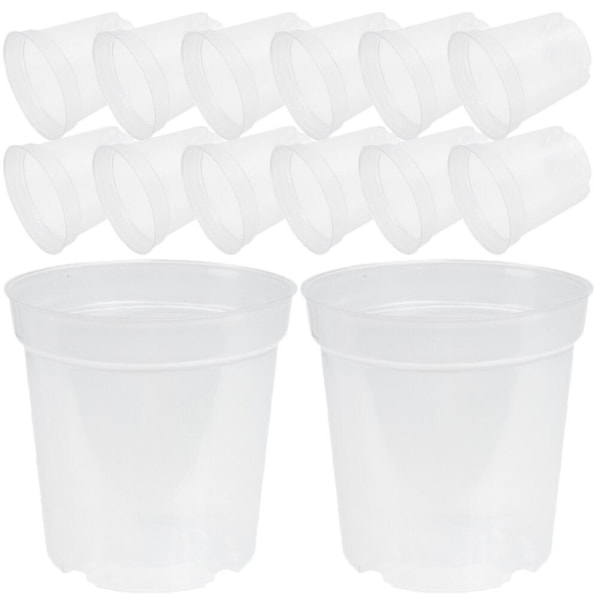 30pcs Plastic Nursery Flowerpots Ventilated Holes Flowerpot For Garden Outdoor9X7.5CM