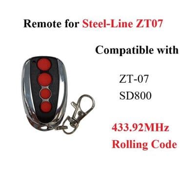 Replacement Garage Door Remote Control, Steel-Line ZT07 SD800, 433.92MHz, Rolling Code [B217728337]