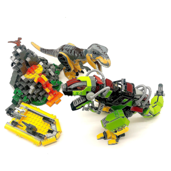 Transport byggeklodser tyrannisk dinosaur Jurassic dinosaur legetøj byggeklodser børnegave11337 (Ingen æske)
