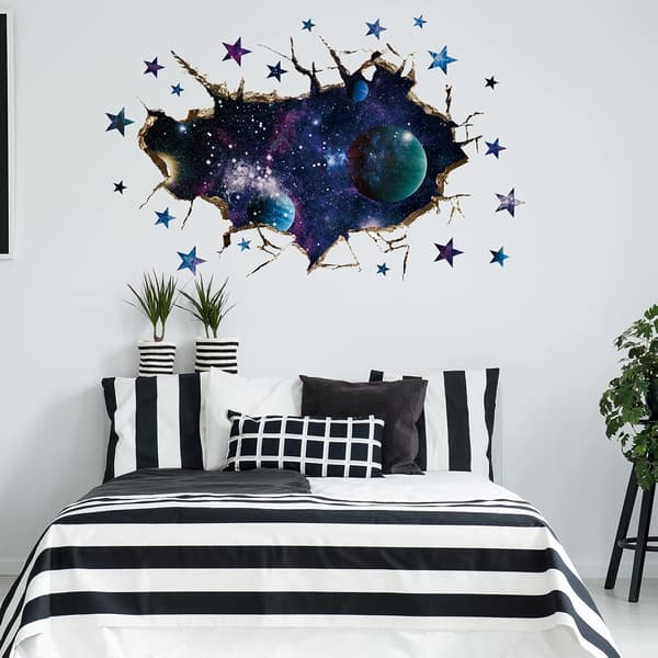 3D Galaxy Blå Kosmisk Melkevei Veggdekor, Simuleringssprekk H
