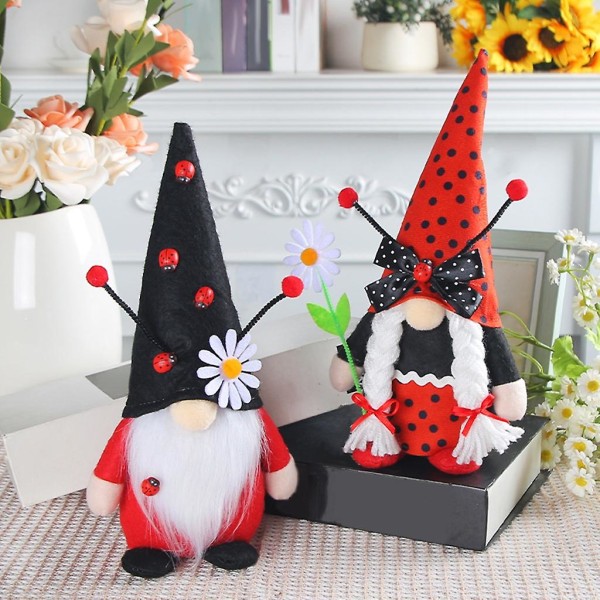 ALadybug Gnome Halloween Skandinavisk Svensk Tomtes Gnome Garden StatueA