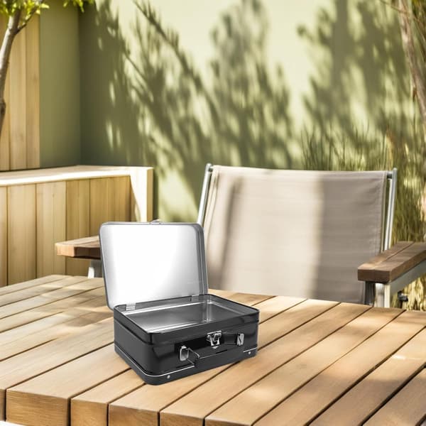 Retro Metal Bento Lunch Box Portable Convenience Versatile Storage Black Iron Tin Box Suitcase