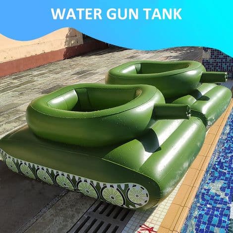 Inflatable Water Tank Ring, Giant Inflatable Pool Float with Water Gun. Inflatable Pool Float