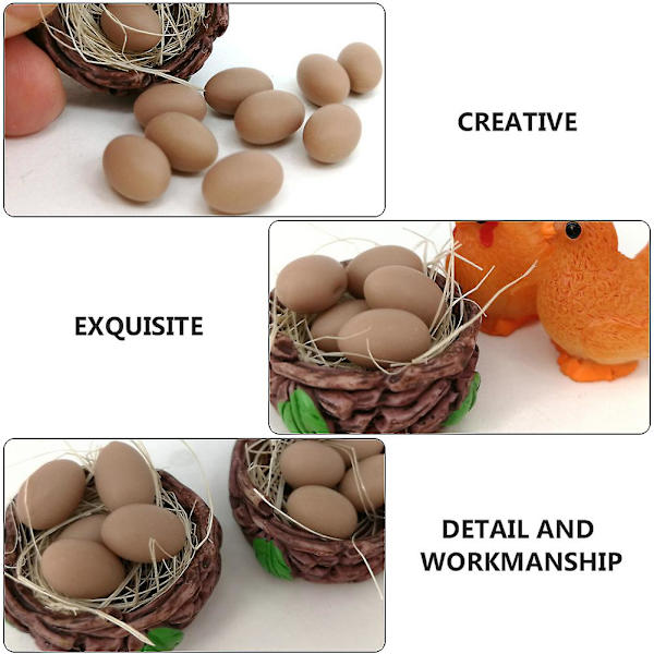 2 Set Miniatyr Äggbon Fågelbo Tillbehör Litet Hus DIY Tillbehör Set Barnpresent Kaffe 1.1X0.7CM